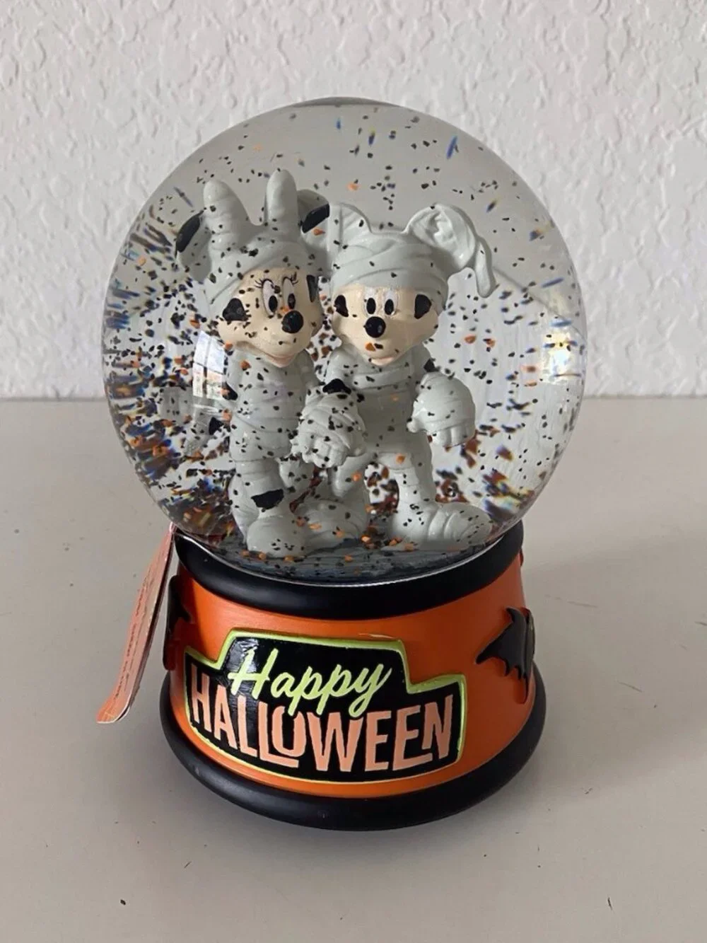 Disney Mickey And Minnie Musical Snow Globe Happy HALLOWEEN MUMMY Costume NEW